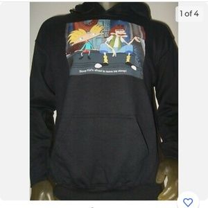 NWOT Hey Arnold Stoop Kid Football Head 90's Nickelodeon Cartoon Hoodie - Sz